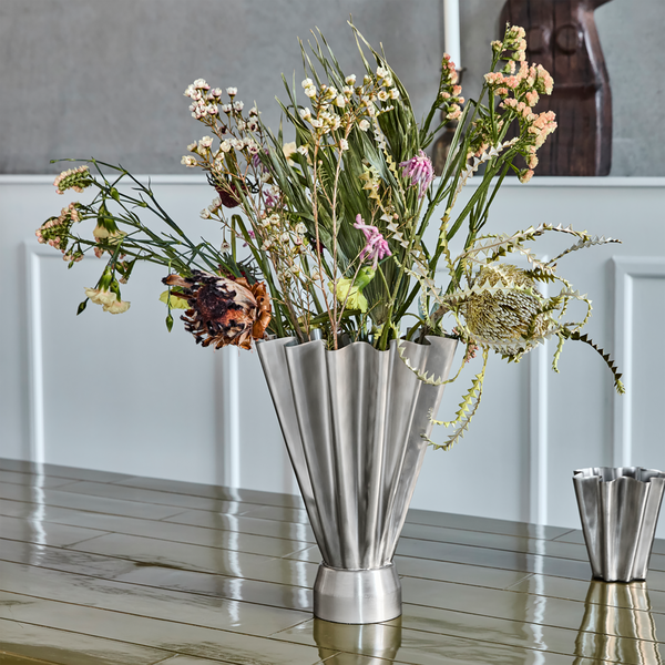 HDFlood Vase, geb&uuml;rstetes silberfinish, House Doctor