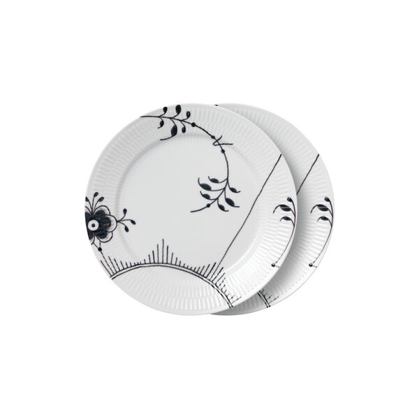 Sort Mega Riflet Teller Nr. 2 &Oslash; 27 cm 2 Stk., Royal Copenhagen