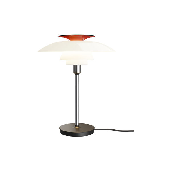 PH 80 Table Lamp, opal white/high lustre chrome plated, Louis Poulsen