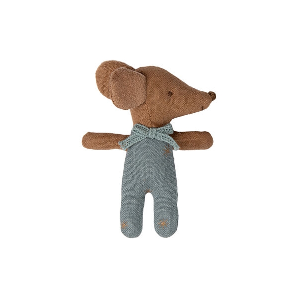 Schlafende/wache Babymaus in Streichholzschachtel, blau, Maileg
