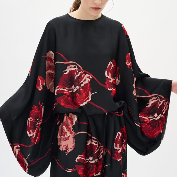 DawnIW Dress, black poppy rose, InWear