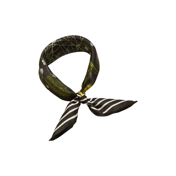 Green Striped Blossom scarf, emerald green, Flora Danica Denmark