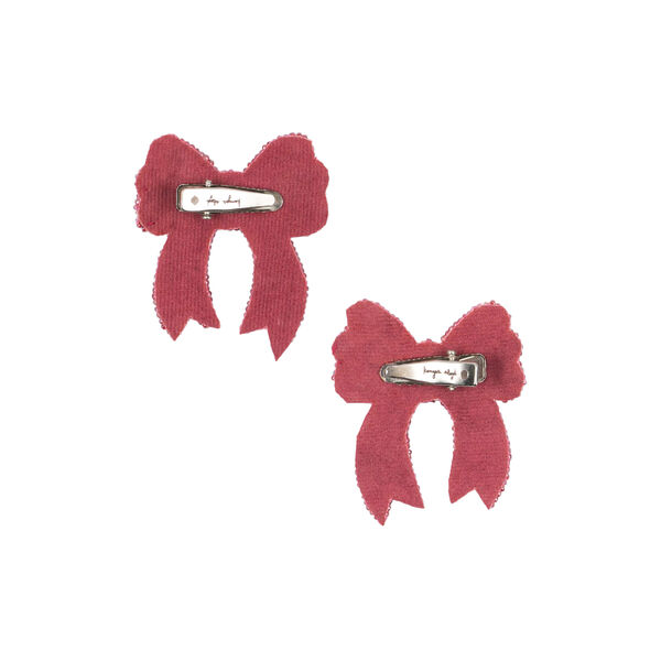 2 Pack Sequin Bow Hair Clip, rapture rose, Konges Sl&oslash;jd