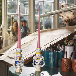 Dame mit Hut Kerzenhalter, rosa, Bjørn Wiinblad