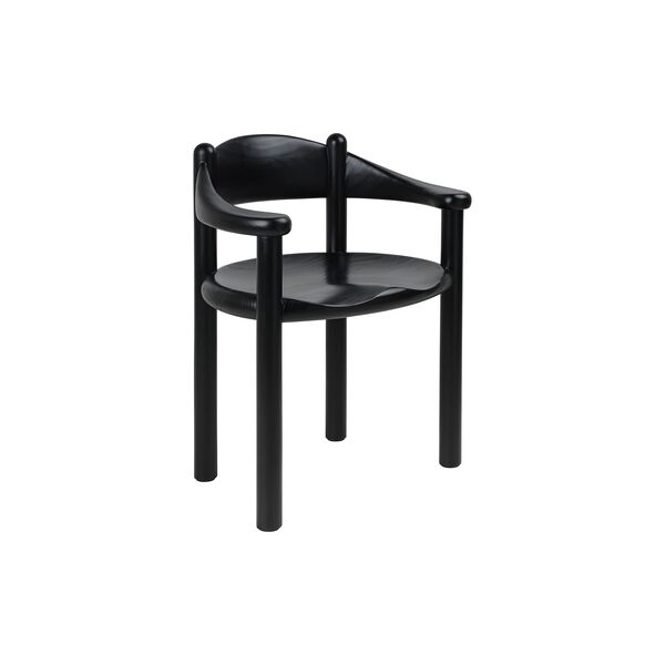 Daumiller Esszimmer-Armlehnstuhl, braun/schwarze Kiefer, GUBI