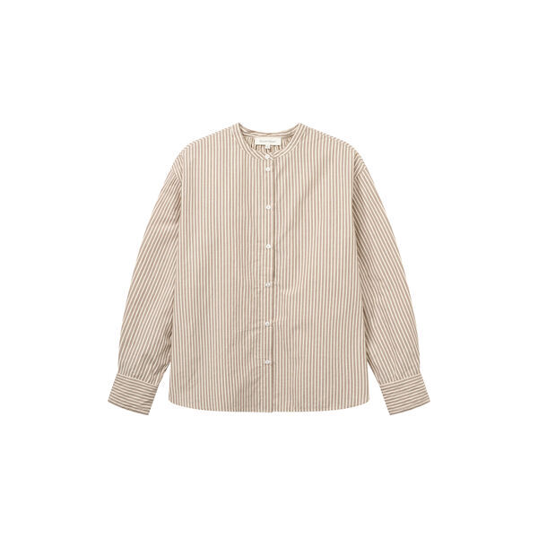 Isolde Shirt, brown beach stripe, Studio Feder