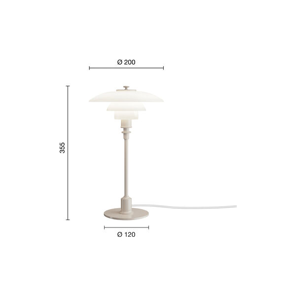 PH 2/1 Table Lamp, glossy beige, Louis Poulsen