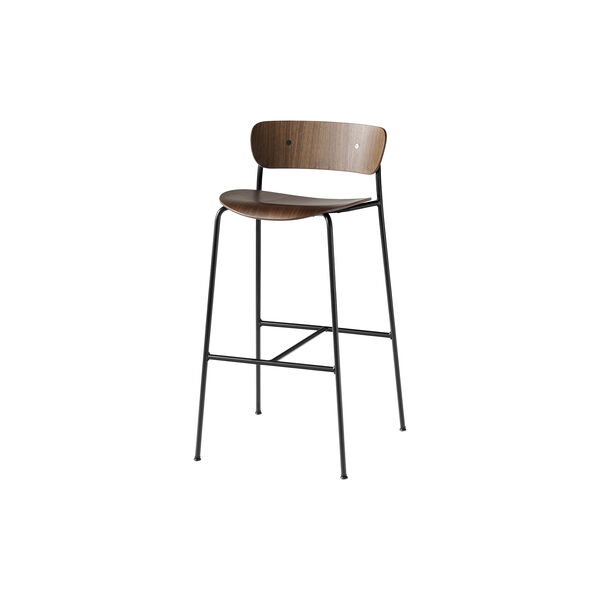 Pavilion AV9 Bar Stool, walnut/black, &Tradition