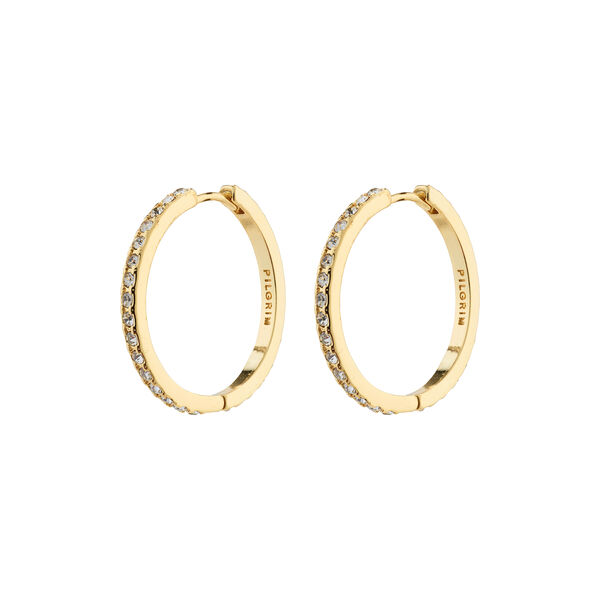 EBNA maxi crystal hoops, gold-plated, Pilgrim