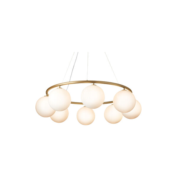 Miira 8 Circular Pendant, brass/opal, Nuura