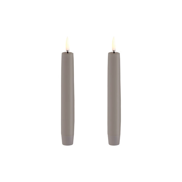 LED Classic Taper Candle 15 cm 2 pcs, sandstone, Uyuni Lighting