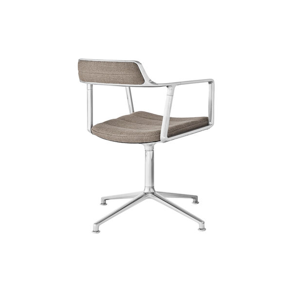 VIPP452 Drehstuhl mit Gleitern, dunkel sandfarben/poliertes Aluminium VIPP452 Drehstuhl mit Gleitern, dunkel sandfarben/poliertes Aluminium, Vipp