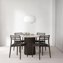 Vipp494 Cabin runder Esstisch, dunkelgebeizte Eiche/hell beige, Vipp