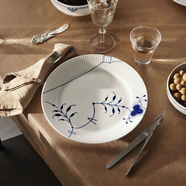 Blauer mega-geriffelter Teller &Oslash; 22 cm, Nr. 9, Royal Copenhagen