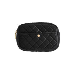 Beauty Bag Medium, black velvet, Fan Palm