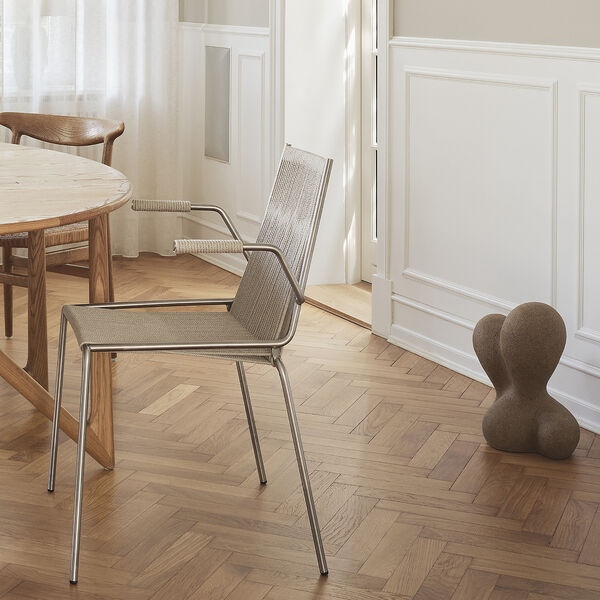 Noel Armrest Chair, steel/nature linen, Thorup Copenhagen