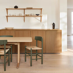 J39 Mogensen Stuhl, khaki green/natur, Fredericia Furniture
