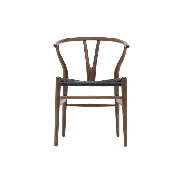 CH24 Wishbone Chair Esszimmerstuhl, geölte Walnuss/schwarz, Carl Hansen & Søn