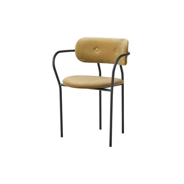 Coco Esszimmer-Armlehnstuhl, Samt 294/schwarz matt, GUBI