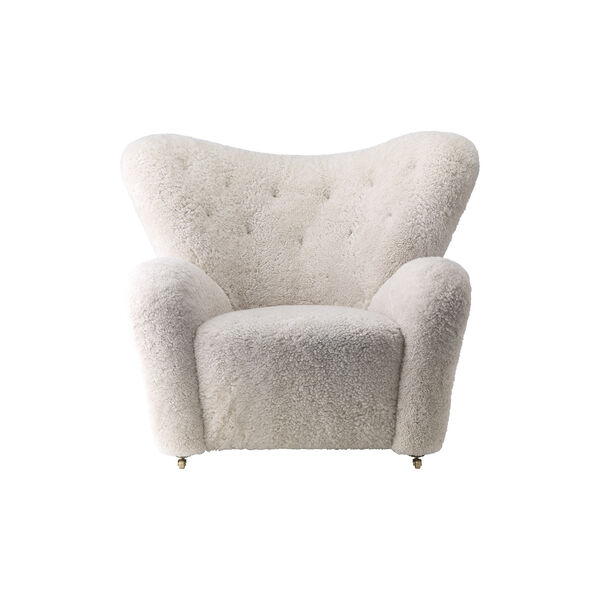 The Tired Man Lounge Chair & Ottoman, dark stained oak/moonlight, Audo Copenhagen