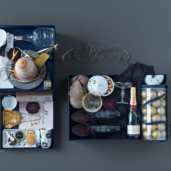 Schwarze Mega Riflet Schale 47 cl, Royal Copenhagen