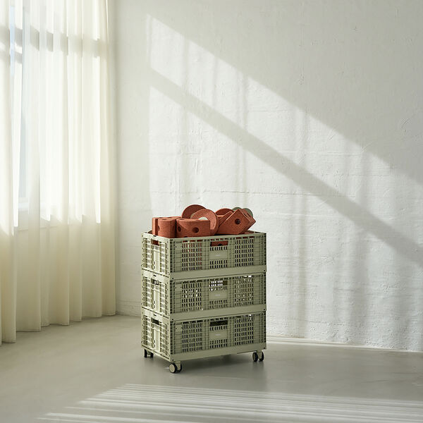 Storage Crate Wheels, dusty green, MODU