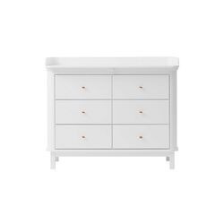 Wood Nursery Dresser 6 Drawers with Large Top, white, Oliver Furniture
