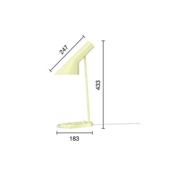 AJ Mini Table Lamp, soft lemon, Louis Poulsen