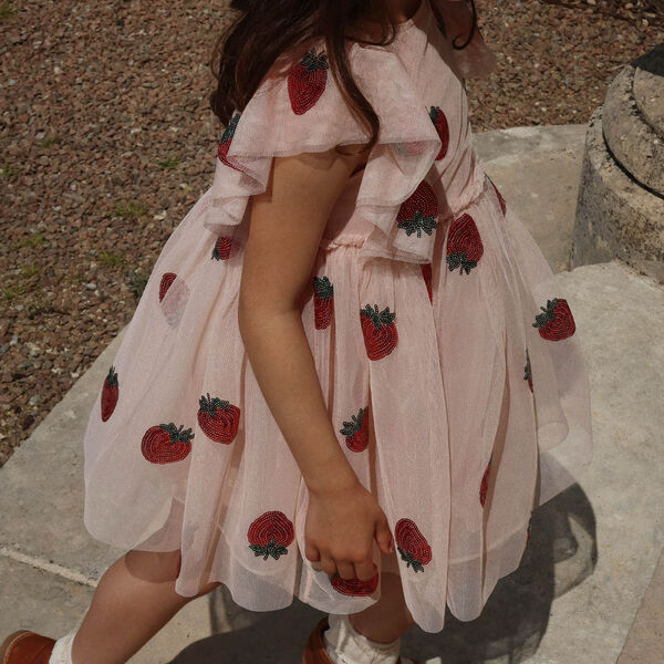 Yvonne Rüschenkleid, strawberry, Konges Sløjd