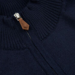 Merino Wool Zip Cardigan, navy, Stenstr&ouml;ms