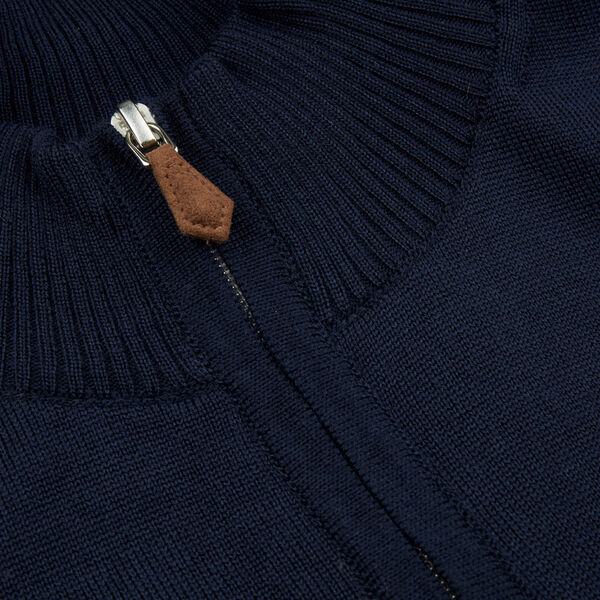 Merino Wool Zip Cardigan, navy, Stenstr&ouml;ms