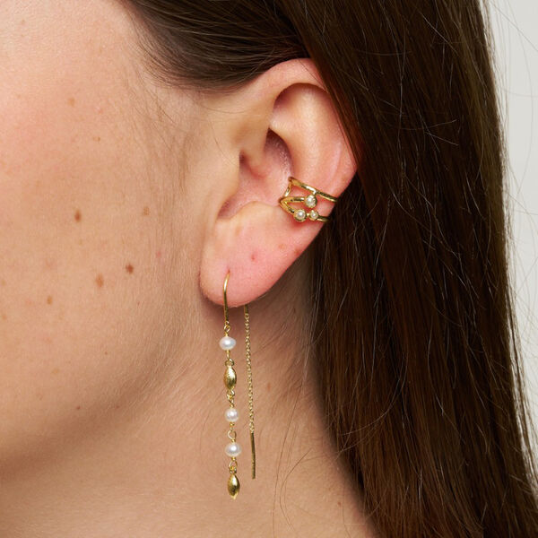 Cammi hook earrings, gold plated/pearls, Pure by Nat