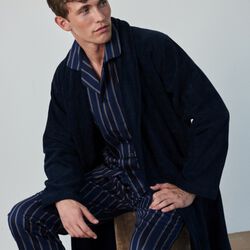 Kattegat Bathrobes, navy solid, Ambassador 1867