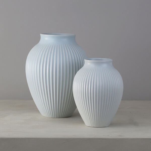 Knabstrup-Vase Ripple, mat ice blue, Knabstrup Keramik