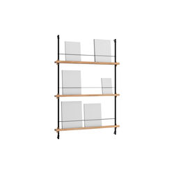 Magazine Shelving Medium, oak/black, MOEBE