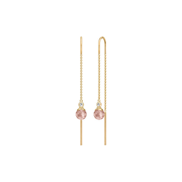 Beeren-Kettenohrring, Gold/rosa Turmalin, Julie Sandlau