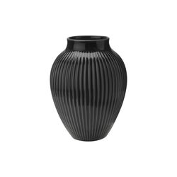 Knabstrup Vase Ripple, schwarz, Knabstrup Keramik