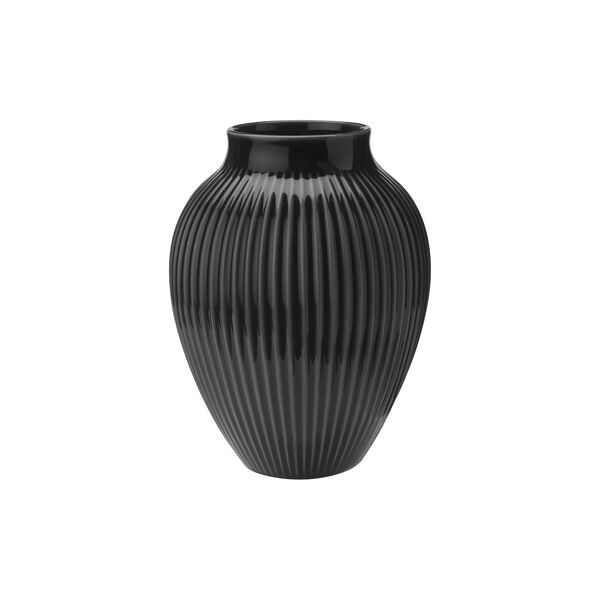 Knabstrup Vase Ripple, schwarz, Knabstrup Keramik