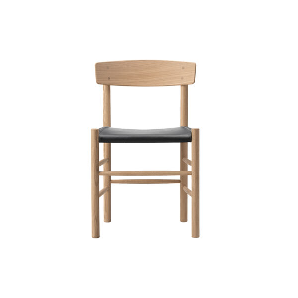 J39 Mogensen sitzgepolsterter Stuhl, seifenbehandelte Eiche/Omni 301 black, Fredericia Furniture