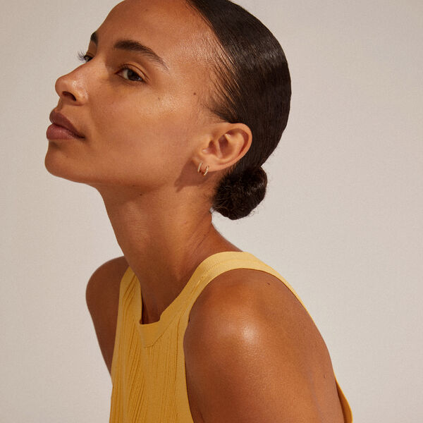 EBNA mini crystal huggie hoops, gold-plated, Pilgrim