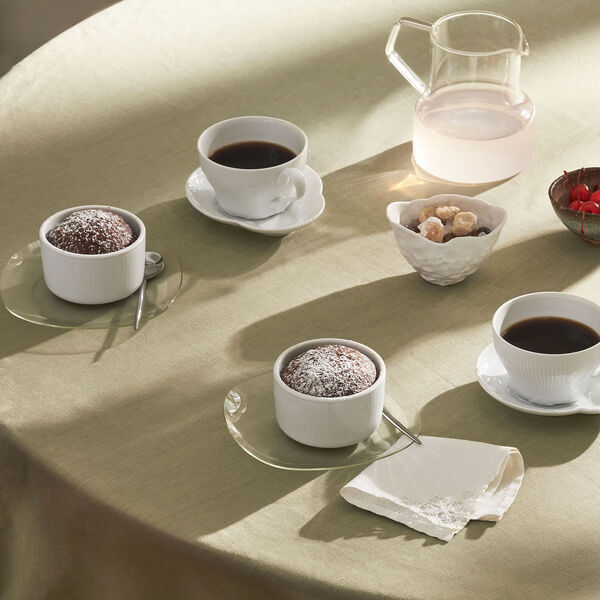 Wei&szlig;e geriffelte Souffl&eacute;schalen 2 St&uuml;ck, Royal Copenhagen