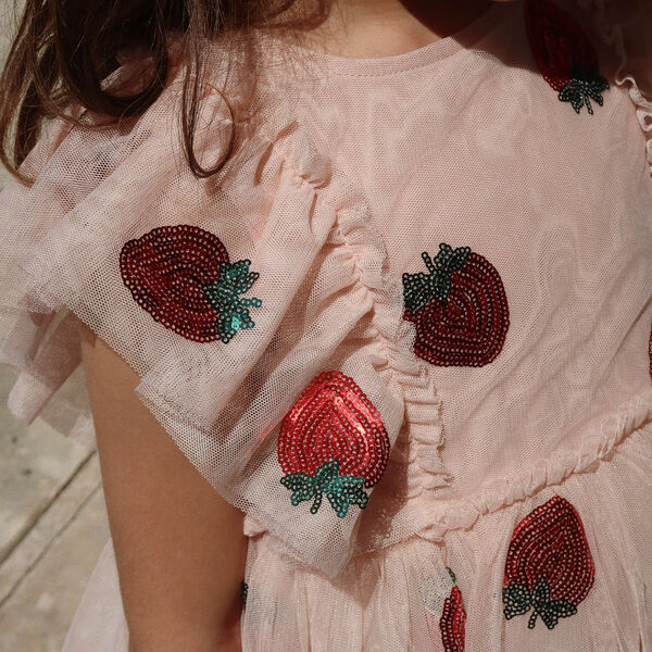 Yvonne Rüschenkleid, strawberry, Konges Sløjd