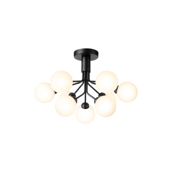 Apiales 9 Ceiling Lamp, satin black/opal, Nuura