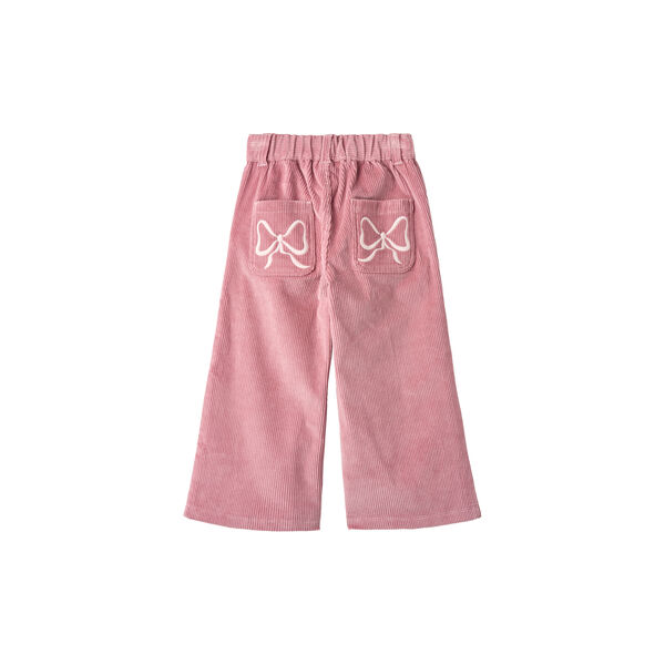 Cordhose mit weitem Bein und Stickerei, rose comb., Copenhagen Colors Organics