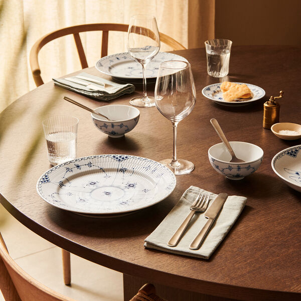 Musselmalet Halbspitze Teller &Oslash; 17 cm, Royal Copenhagen