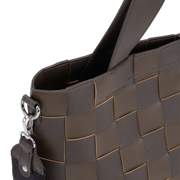 Braided Cross-Body Shopper, chocolate brown, Ilse Jacobsen Hornb&aelig;k