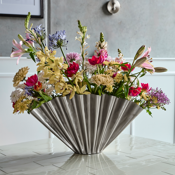 HDFlood Vase, geb&uuml;rstetes silberfinish, House Doctor