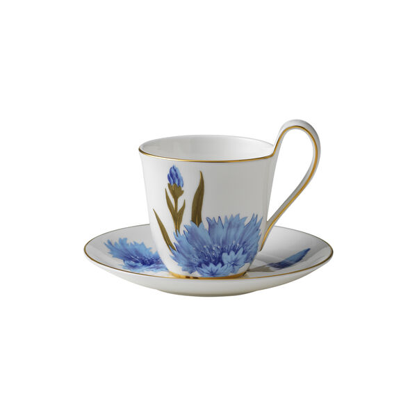 Flora Hochhenkeltasse mit Untertasse Kornblume 27 cl, Royal Copenhagen