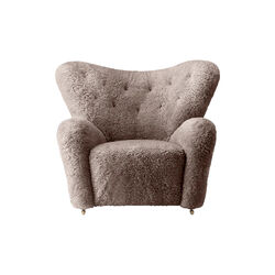 The Tired Man Lounge Chair & Ottoman, dark stained oak/sahara, Audo Copenhagen