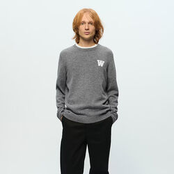 WWTay Pullover, light melange grey, Wood Wood